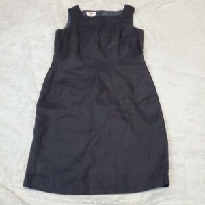 NWT Talbots Black Linen Sleeveless Sheath Dress 10  Office‎ Classic Minimalist